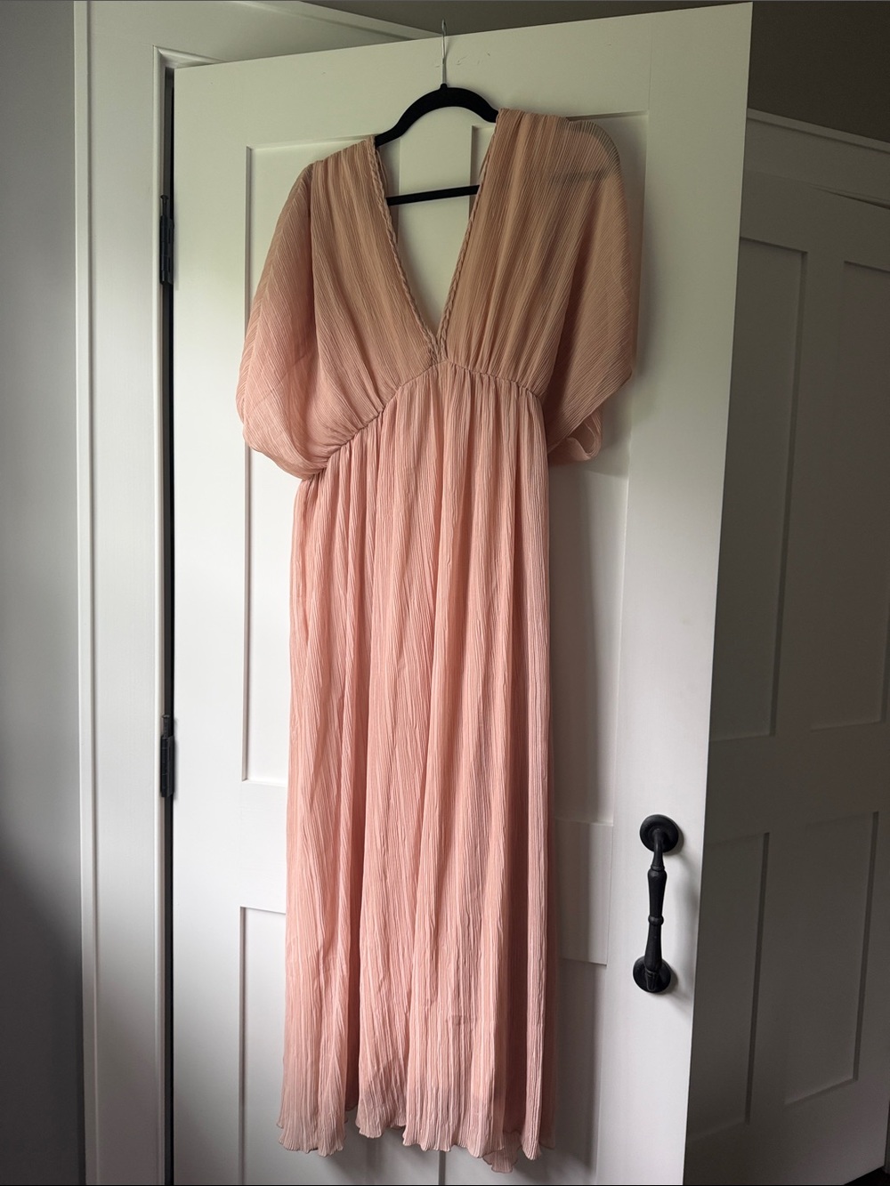 Zara Light Pink Maxi Dress with Deep V